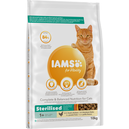 Sucha Karma Iams for Vitality Light in Fat Dla Dorosłych Kotów Sterylizowanych Ze Świeżym Kurczakiem 10kg