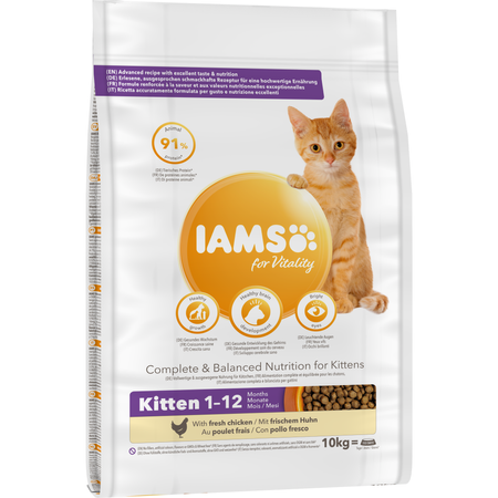 Sucha Karma Iams for Vitality W Granulkach Dla Kociąt Ze Świeżym Kurczakiem 10kg