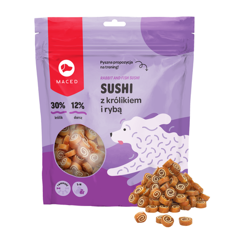 Sushi Z Królikiem I Rybą Mały Przysmak Treningowy Dla Psa 500g