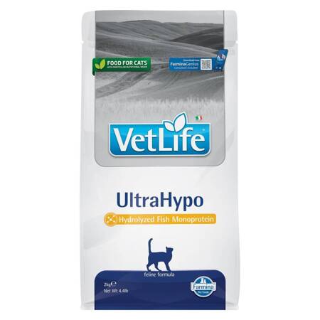 VET LIFE NATURAL DIET CAT ULTRAHYPO 2 KG Sucha karma dla kota przy niepożądanych reakcjach na pokarm