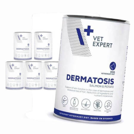 Vet Expert Dermatosis Mokra Karma Dla Psa Łosoś Z Ziemniakami 6x400g Zdrowa Skóra I Sierść