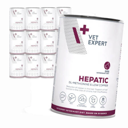 Vet Expert Hepatic Mokra Karma Weterynaryjna Dla Psa Z Kurczakiem 12x400g Wspomaganie Funkcji Wątroby