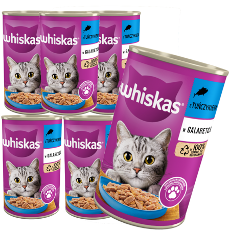 WHISKAS Adult puszka 6x 400g Tuńczyk - mokra karma dla dorosłych kotów w galaretce