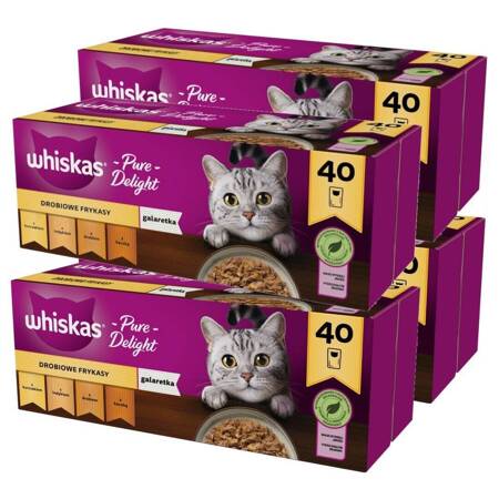 Whiskas Adult 160x85g Drobiowe Frykasy Mokra Karma Dla Dorosłych Kotów 4 Smaki W Galaretce