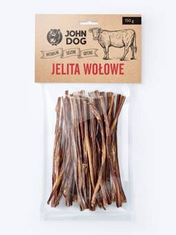  John Dog Jelita wołowe 150g SMAKOŁYKI GRYZAKI NATURALNE ALL 