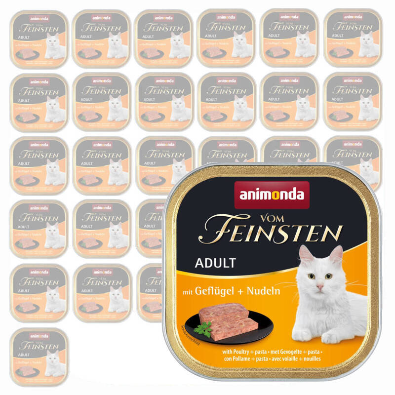 Animonda Vom Feinsten Adult 32x100g Mokra Karma dla Kota z Drobiem i Makaronem