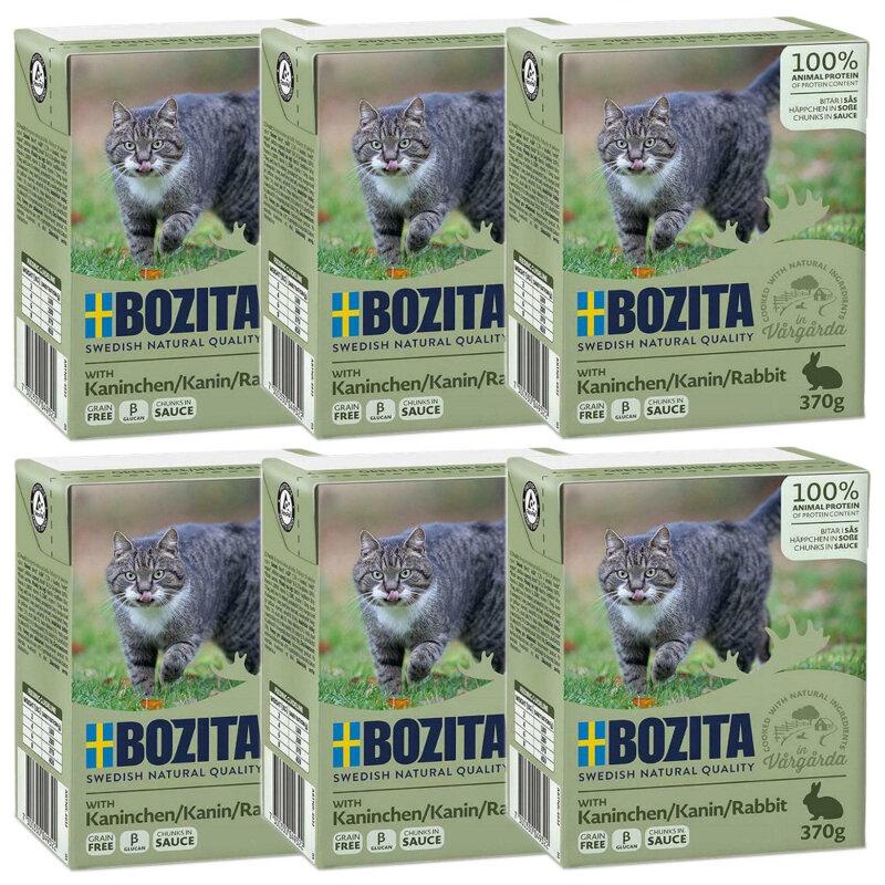 Bozita Kawałki W Sosie Z Królikiem 6x370g Mokra Karma Dla Kota W Kartonie