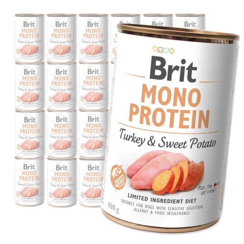 Brit Mono Protein 24x400g Mokra Karma dla Psów Indyk ze Słodkimi Ziemniakami 