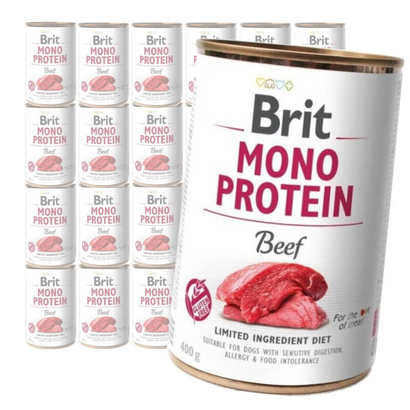 Brit Mono Protein 24x400g Mokra Karma dla Psów Wołowina 