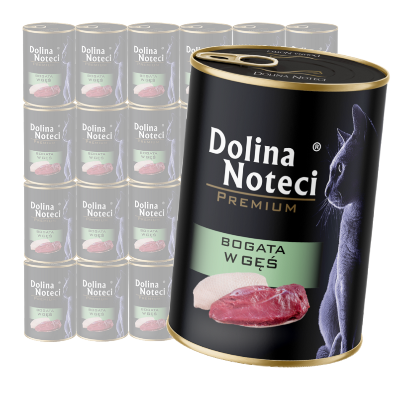 Dolina Noteci Premium 24x400g Mokra Karma Dla Kota Bogata w Gęś