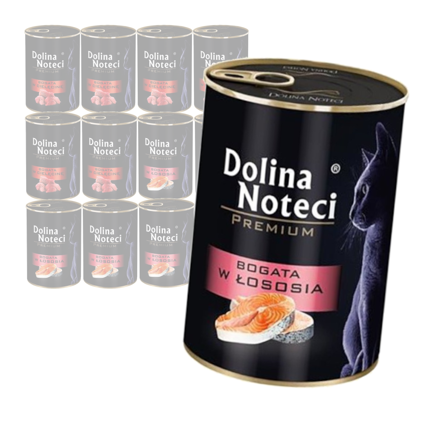 Dolina Noteci Premium Mokra Karma Dla Kota Mix Smaków 12x400g Łosoś Cielęcina