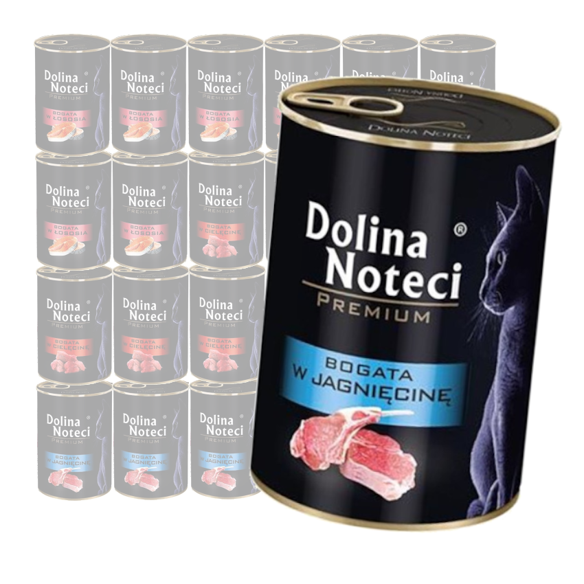 Dolina Noteci Premium Mokra Karma Dla Kota Mix Smaków 24x400g Łosoś Jagnięcina Cielęcina