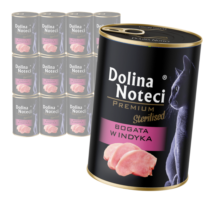 Dolina Noteci Premium Sterilised 12x400g Mokra Karma Dla Kota Po Sterylizacji Bogata w Indyka 