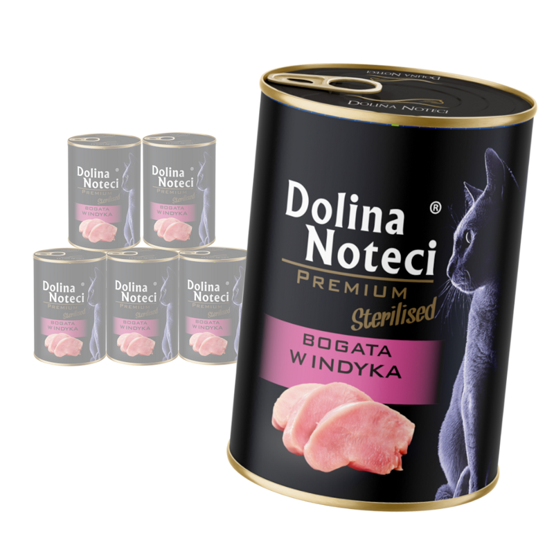 Dolina Noteci Premium Sterilised 6x400g Mokra Karma Dla Kota Po Sterylizacji Bogata w Indyka 