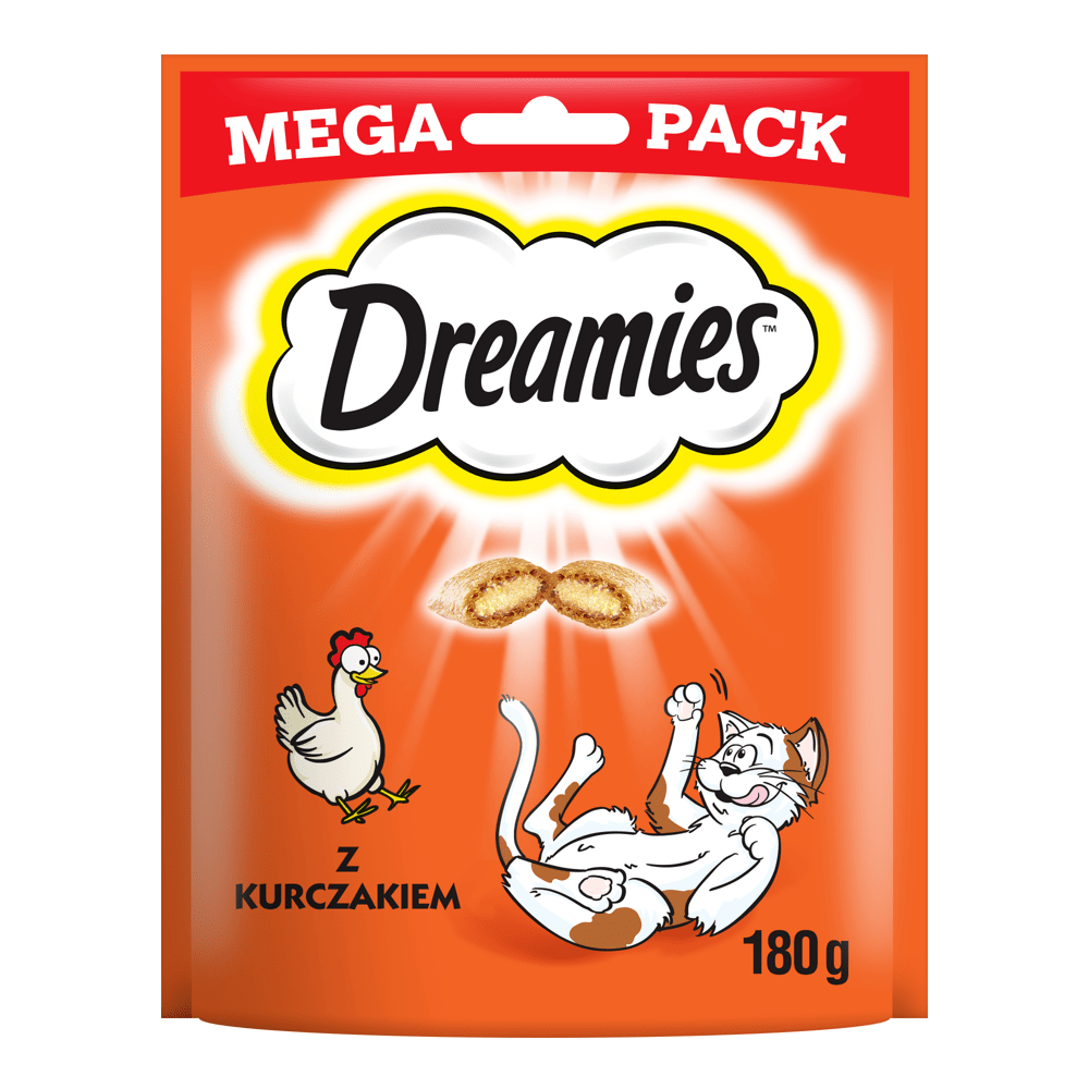 Dreamies z Pysznym Kurczakiem Mega Pack 180g Przysmaki dla kota