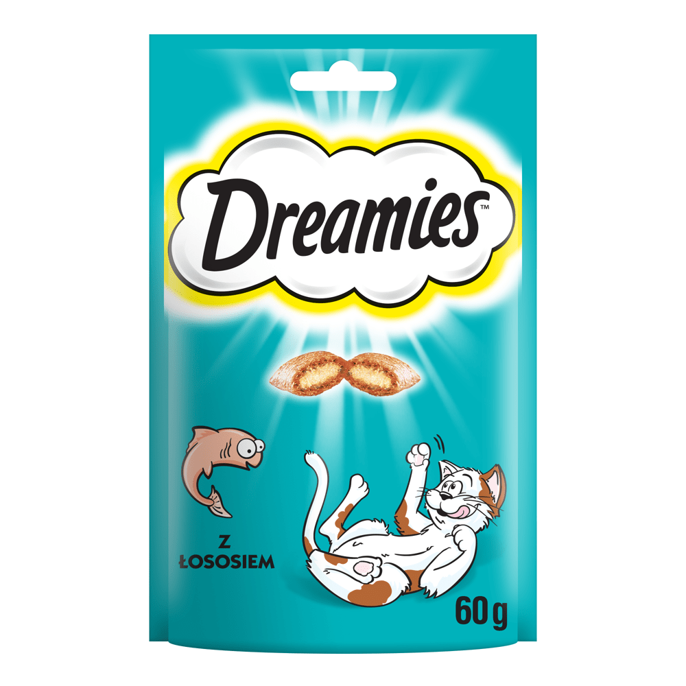 Dreamies z Wybornym Łososiem 60g Przysmaki dla kota