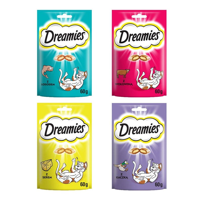 Dreamies zestaw mix 4x60g Przysmaki BEZ KURCZAKA dla kota