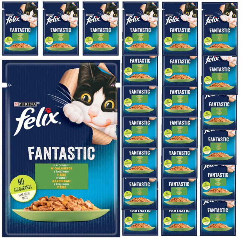 Felix Fantastic Karma Dla Kotów Królik W Galaretce Saszetka 24x85g