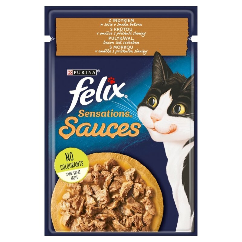 Felix Sensations Sauce Karma Dla Kotów Z Indykiem W Sosie O Smaku Bekonu 85g