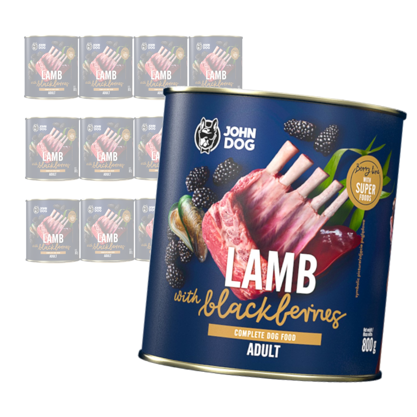 John Dog Berry Line Jagnięcina Z Jeżynami 12x800g Mokra Karma Dla Dorosłych Psów