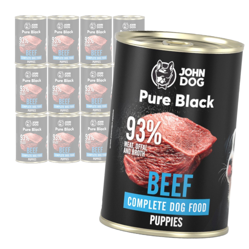 John Dog Karma Mokra Dla Psa Pure Black Wołowina Dla Szczeniąt Puszka 12x400g