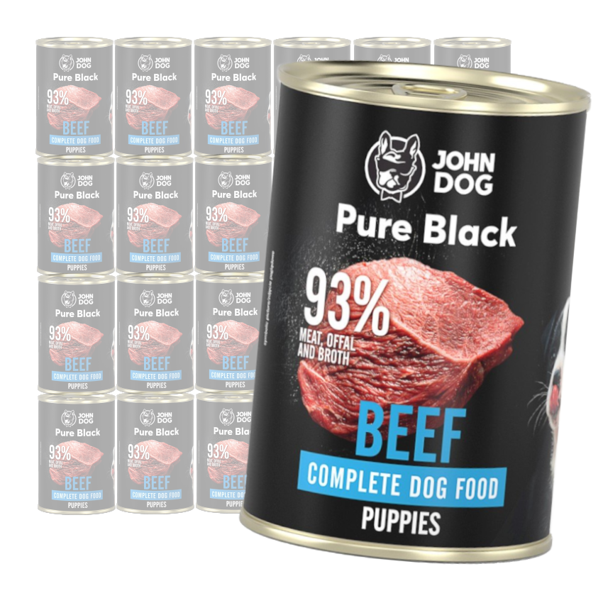 John Dog Karma Mokra Dla Psa Pure Black Wołowina Dla Szczeniąt Puszka 24x400g