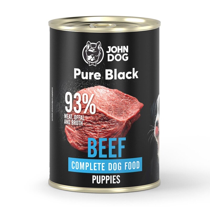 John Dog Karma Mokra Dla Psa Pure Black Wołowina Dla Szczeniąt Puszka 400g