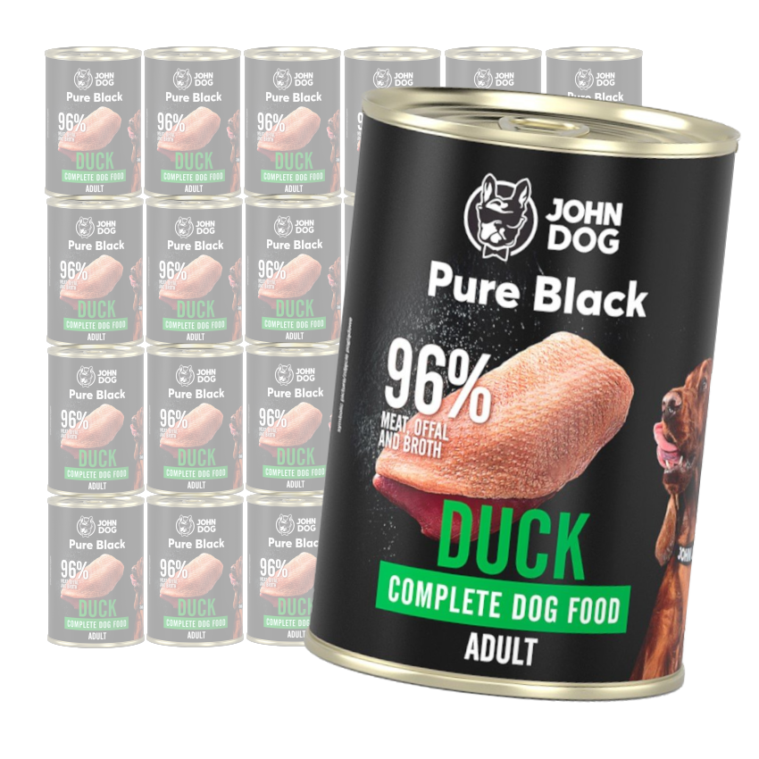 John Dog Karma Mokra Dla Psa Pure Black Z Kaczką Puszka 24x400g