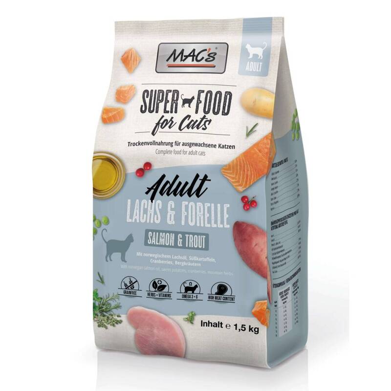 MAC's Cat Adult Sucha Karma Dla Kota 1,5kg Łosoś Pstrąg