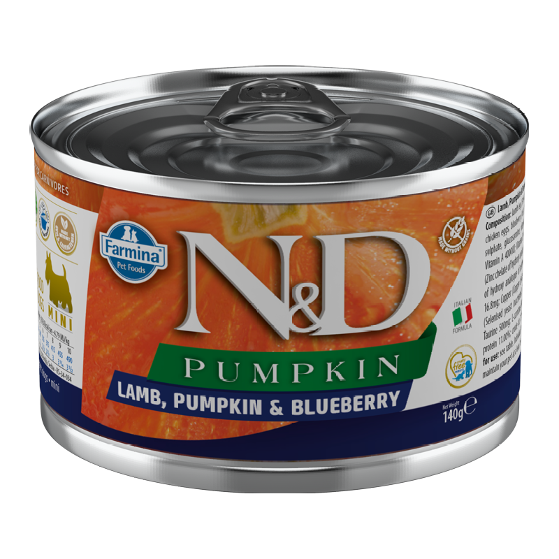 N&D Dog Lamb Pumpkin Blueberry 140g Psy dorosłe - jagnięcina, dynia i borówka