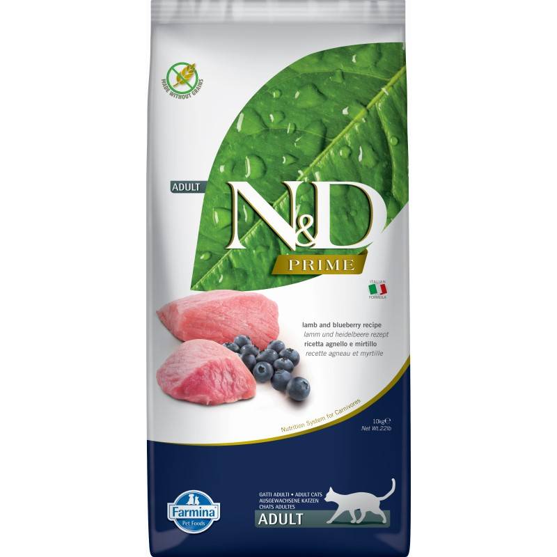 N&D Prime Cat Lamb Blueberry Sucha Karma Dla Kota Jagnięcina Borówka 10kg