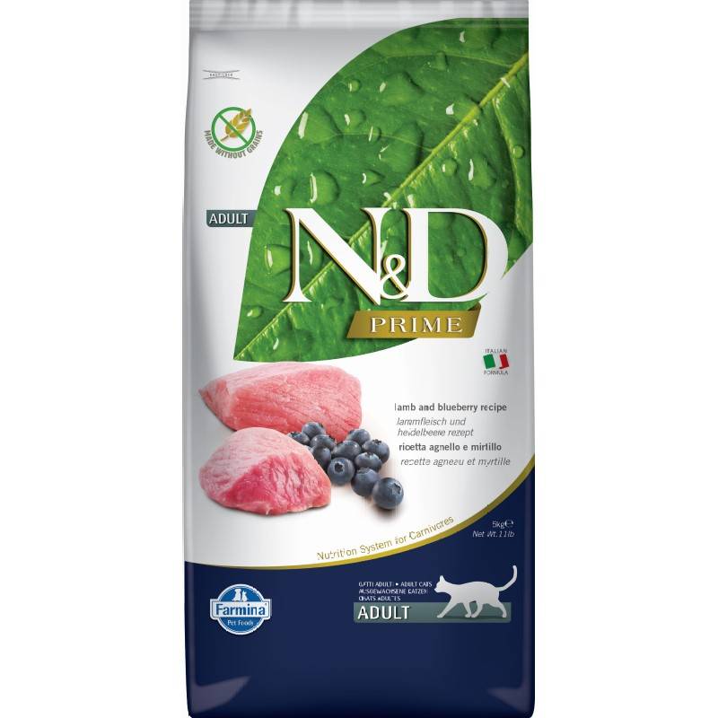 N&D Prime Cat Lamb Blueberry Sucha karma kot borówka jagnięcina 5KG adult