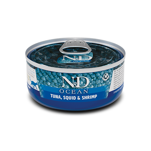 N&D cat Ocean Tuna, Squid & Shrimp 70g Karma mokra kotów Kalmar tuńczyk krewetka