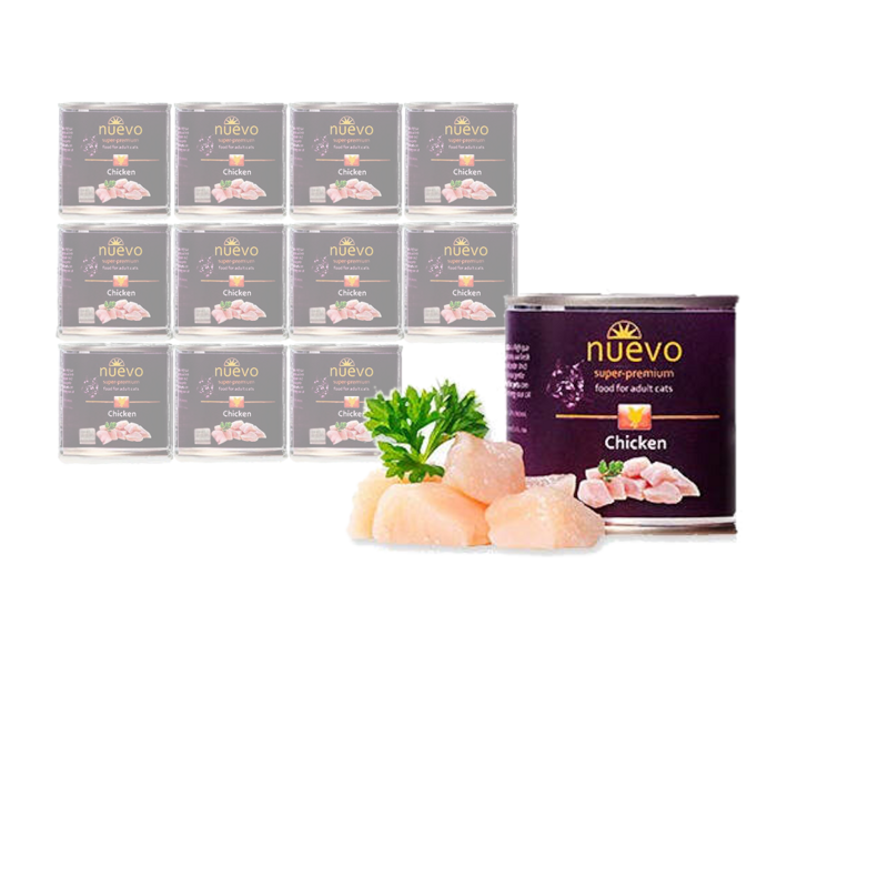 Nuevo Super Premium Mokra Karma Dla Kota z Kurczakiem 12x200g