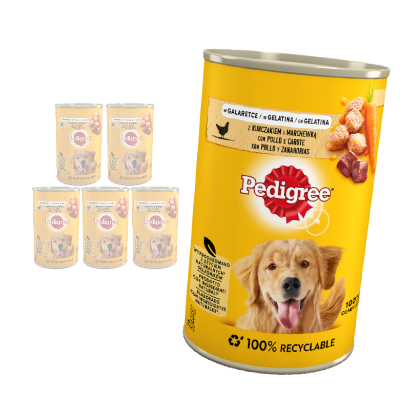 Pedigree Adult Mokra Karma Dla Psów Z Kurczakiem I Marchewką W Galaretce 6x400g