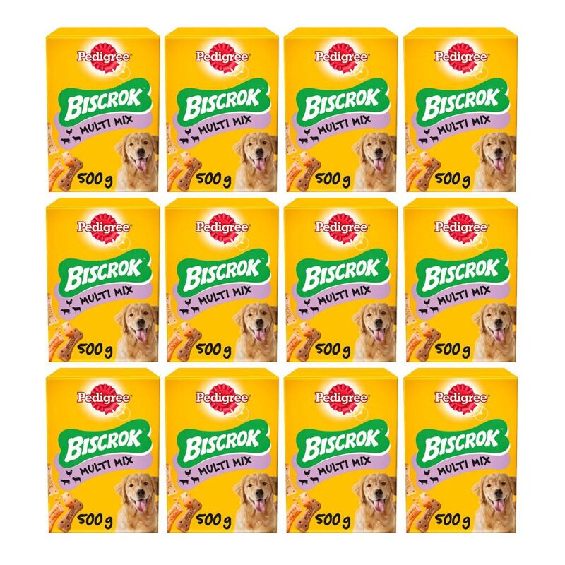 Pedigree Biscrok Multi Mix 12x 500g Przysmak dla psa chrupiące ciasteczka