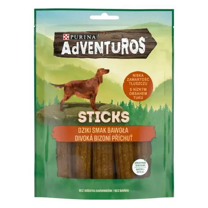 Purina Adventuros Sticks 120g Przysmak Dla Psa Pałeczki Z Bawoła