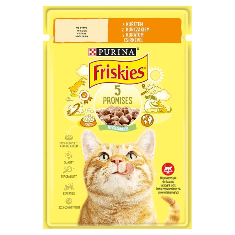 Purina Friskies z Kurczakiem 12x85g Mokra Karma Dla Kota w Sosie