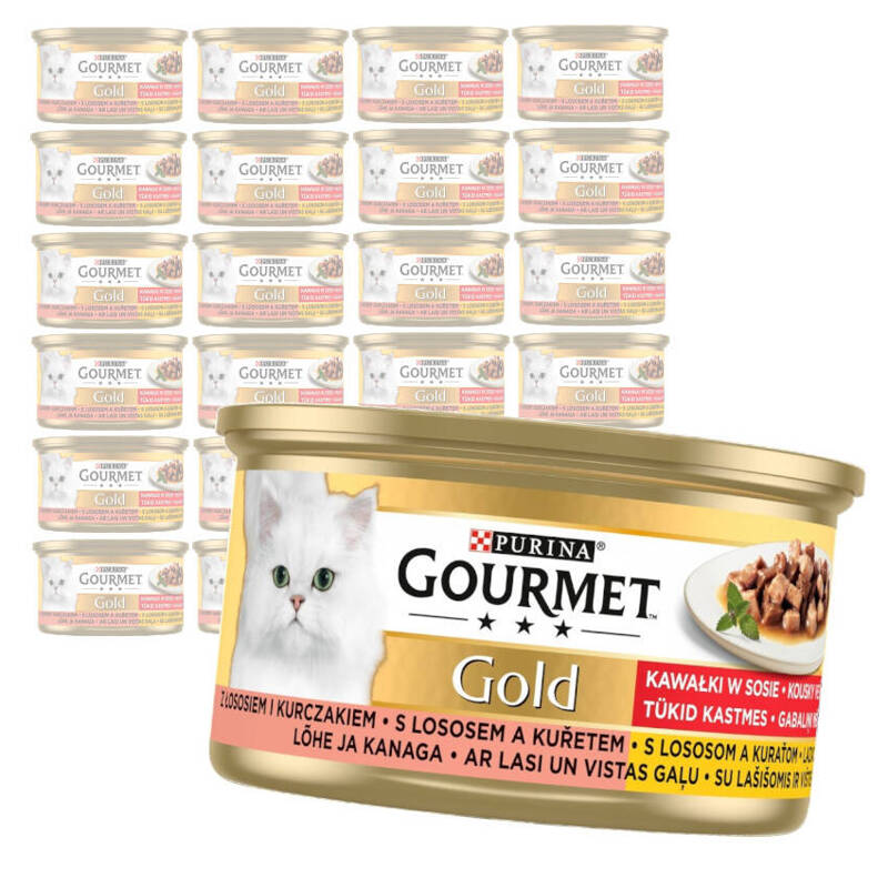 Purina Gourmet Gold Karma Dla Kotów Łosoś I Kurczak W Sosie Z Pomidorami 24x85g