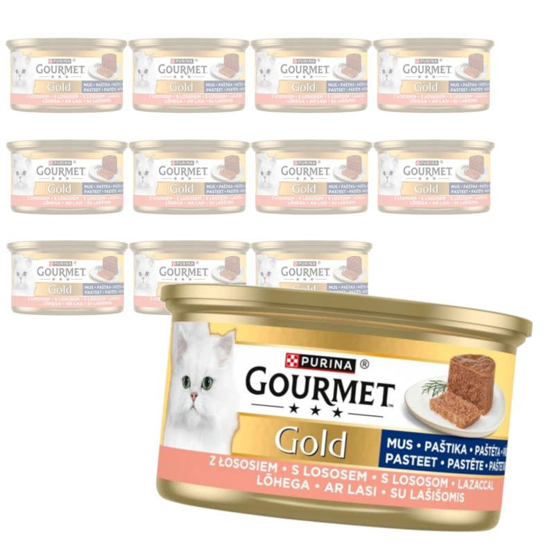 Purina Gourmet Gold Mus z Łososiem 12x85g Mokra Karma Dla Kota