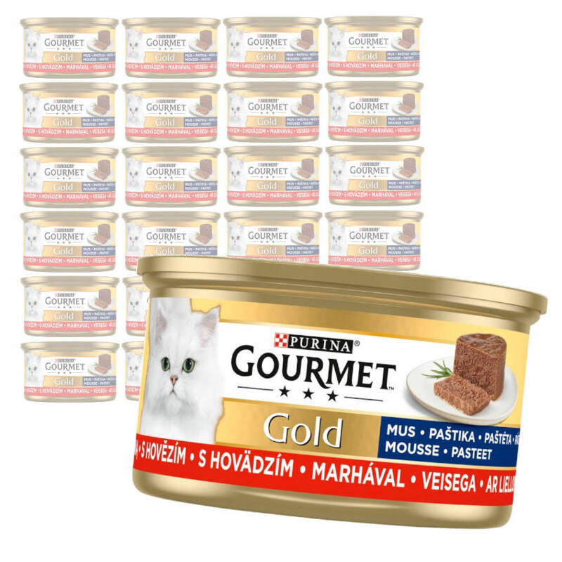 Purina Gourmet Gold Mus z Wołowiną 24x85g Mokra Karma Dla Kota