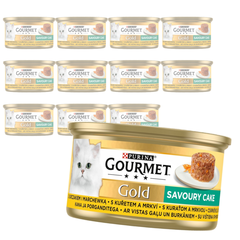 Purina Gourmet Gold z Kurczakiem i Marchewką 12x85g Mokra Karma Dla Kota Savoury Cake