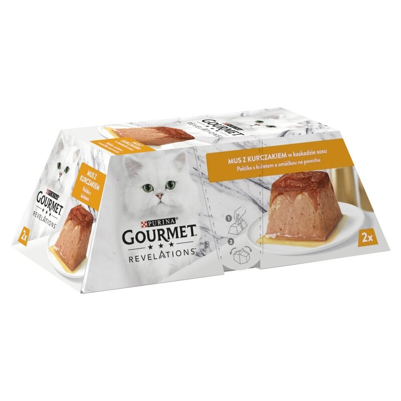 Purina Gourmet Revelations Mus z Kurczakiem 2x57g Mokra Karma Dla Kota w Sosie