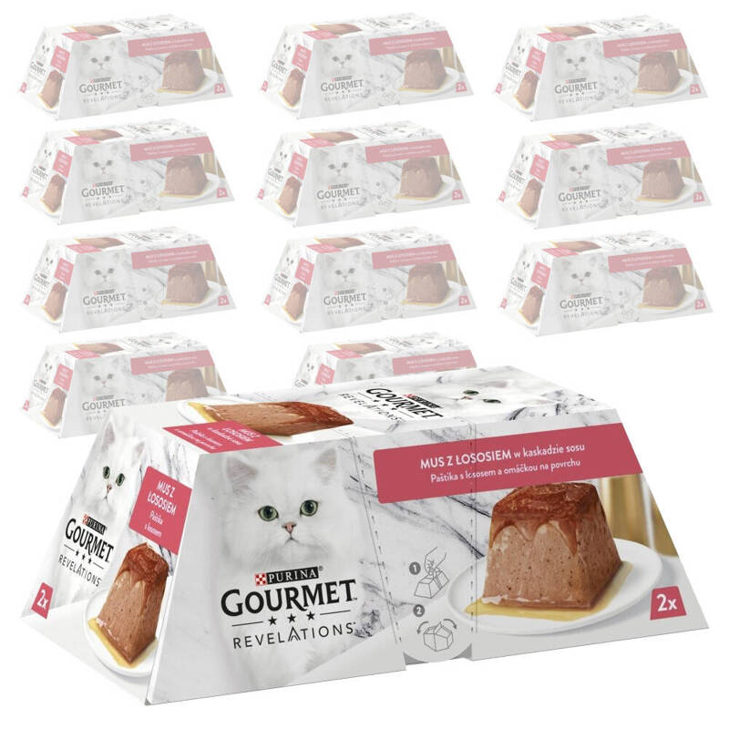 Purina Gourmet Revelations Mus z Łososiem 24x57g Mokra Karma Dla Kota w Sosie