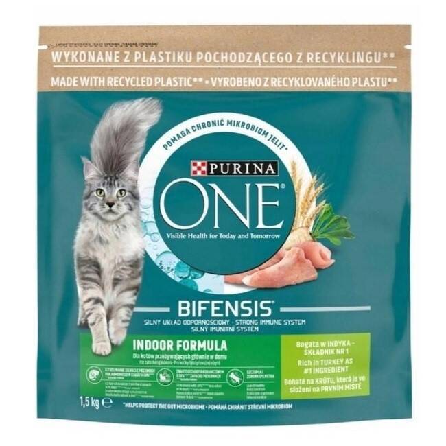 Purina One Bifensis Indoor Formula Sucha Karma Dla Kota Niewychodzącego Z Indykiem 1,5kg