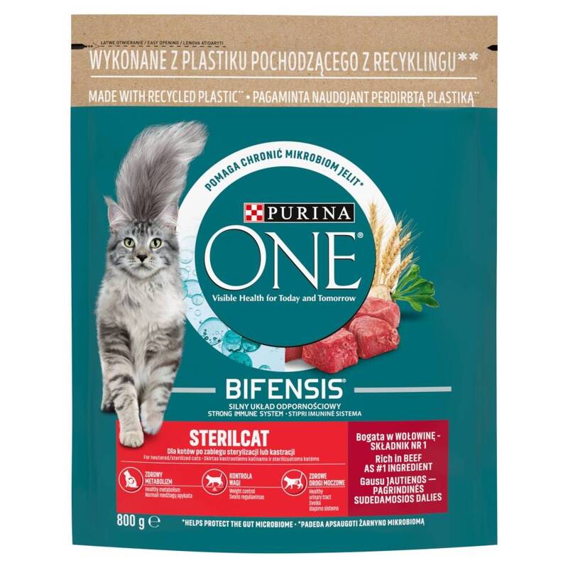 Purina One Bifensis Sterilcat 800g Sucha Karma Dla Kota z Wołowiną