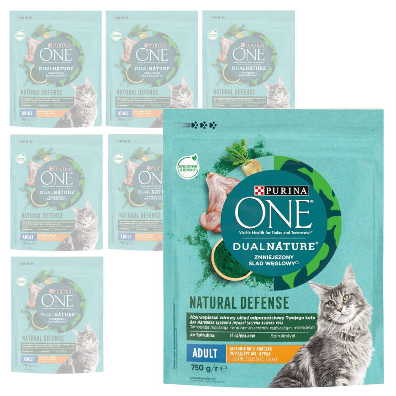 Purina One Dual Nature Natural Defense Adult Karma Dla Dorosłych Kotów Z Kurczakiem 8x750g