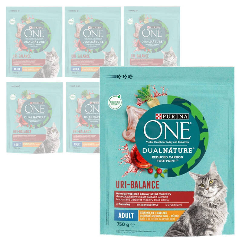 Purina One Dual Nature Uri-Balance Adult Karma Dla Dorosłych Kotów Z Kurczakiem 6x750g Wspiera Układ Moczowy