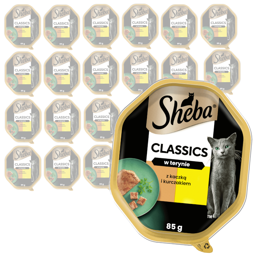 Sheba Classics Tacka 22x85g Mokra Karma Pełnoporcjowa Dla Kota Z Kaczką I Kurczakiem W Terynie