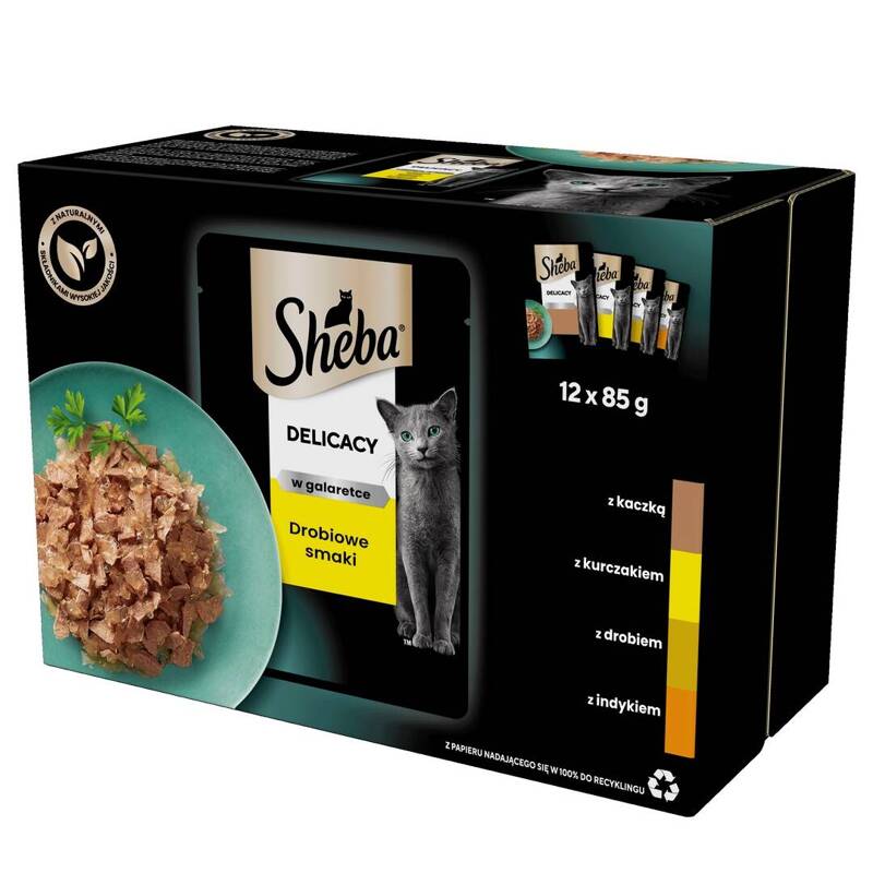 Sheba Delikatesse in Gelee Smaki Drobiowe 12x85g (1.02kg)